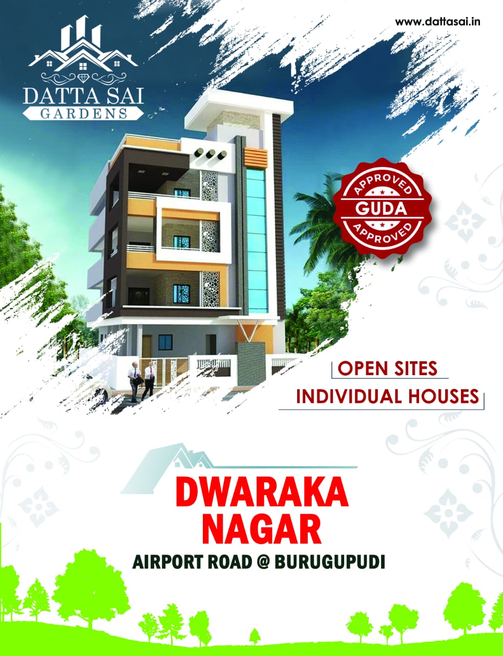 Dwaraka Nagar Is a GUDA Approved Project and it is located near to Rajahmundry Airport and beautiful road to Rajahmundry.